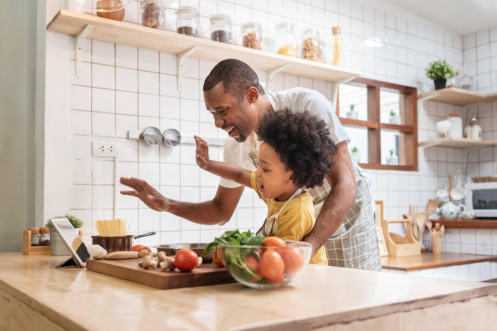 father-and-child-in-kitchen